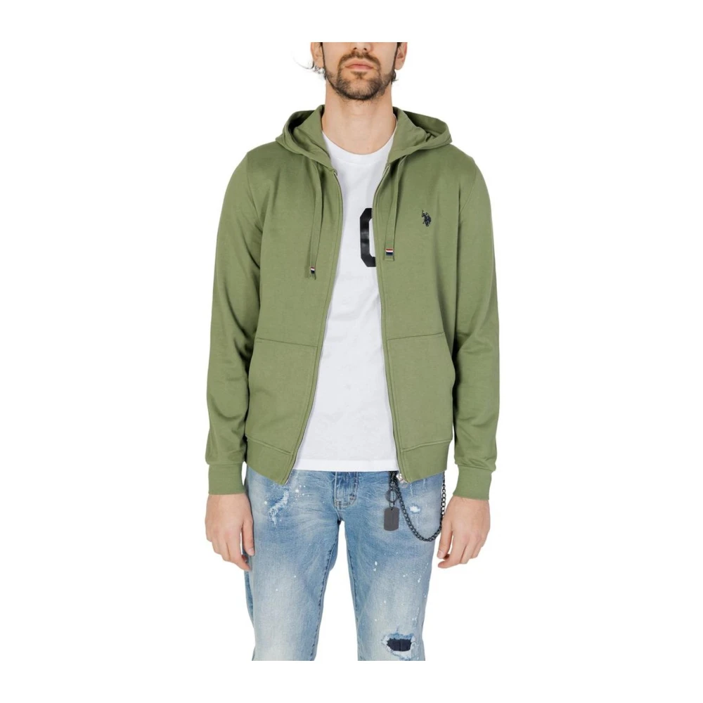 U.s. Polo Assn. Katoenen Hoodie Trui Green Heren