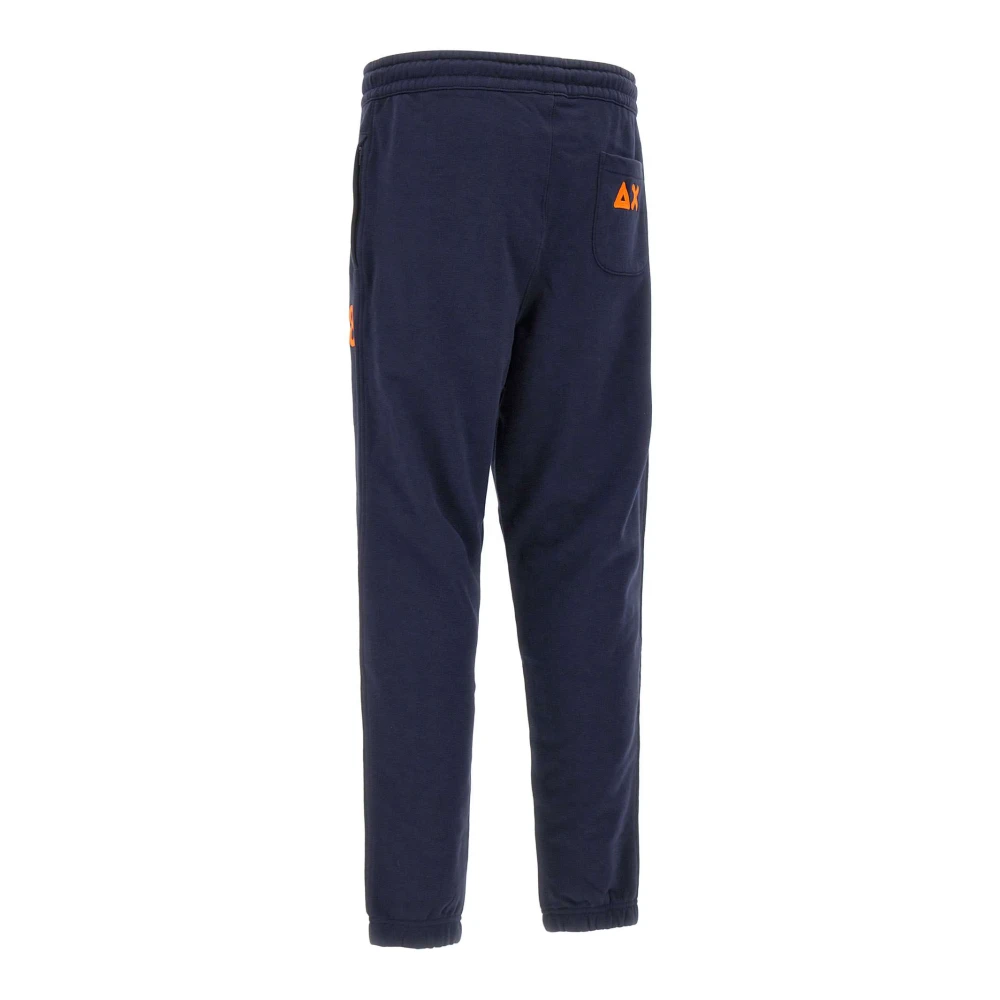 Sun68 Heren Katoenen Jogger met Oranje Piping Blue Heren