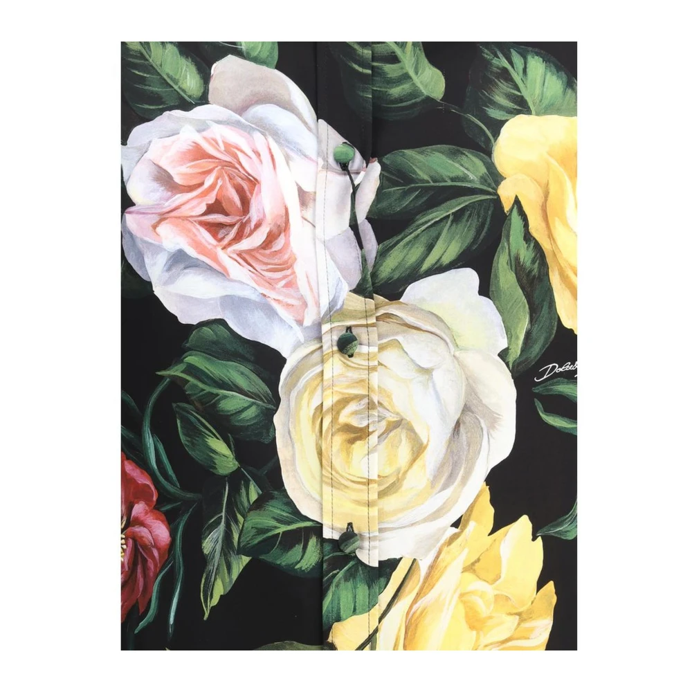 Dolce & Gabbana Bloemenprint Zijden Overhemd Klassieke Kraag Multicolor Dames