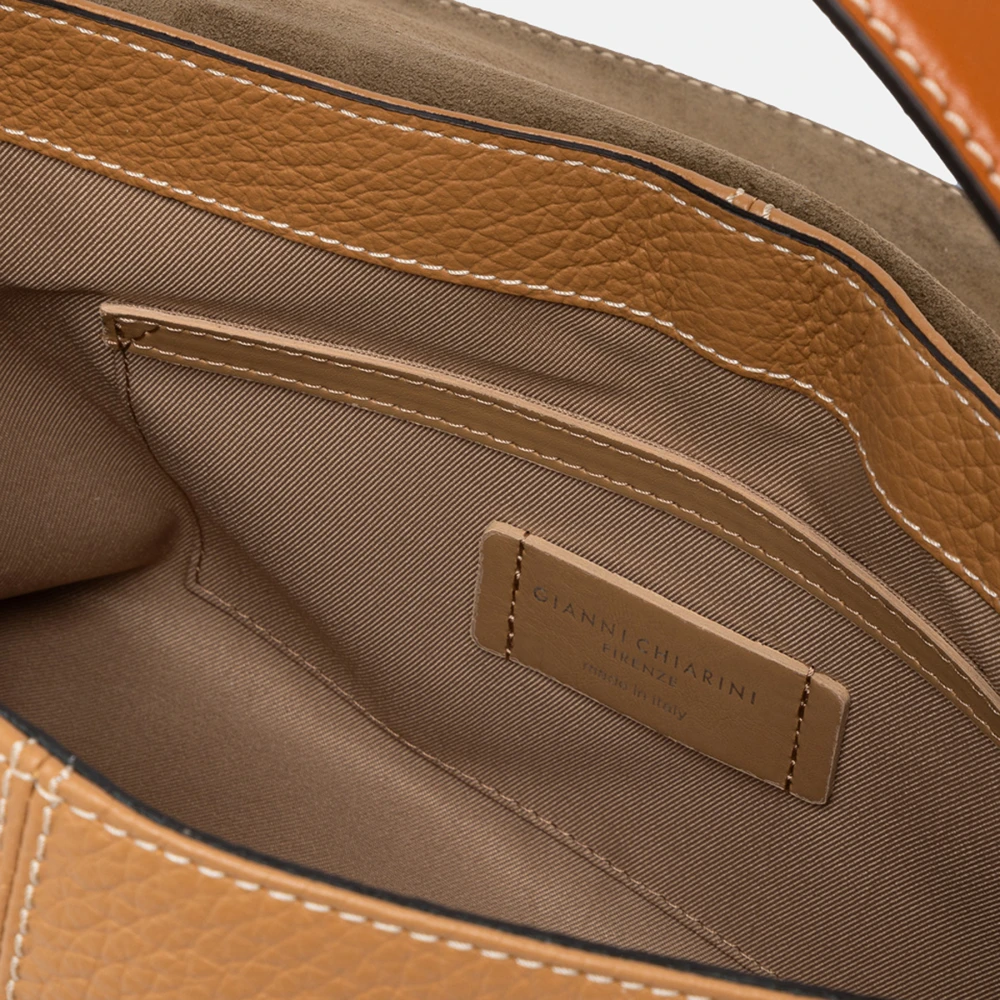 Gianni Chiarini Beige Leren Flap Tas Beige Dames