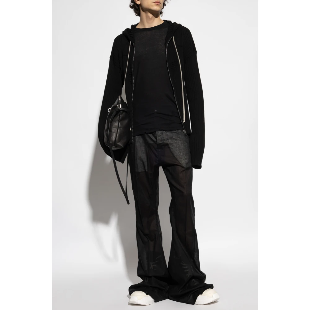 Rick Owens Ribbed Sweatshirt Kec Black Heren