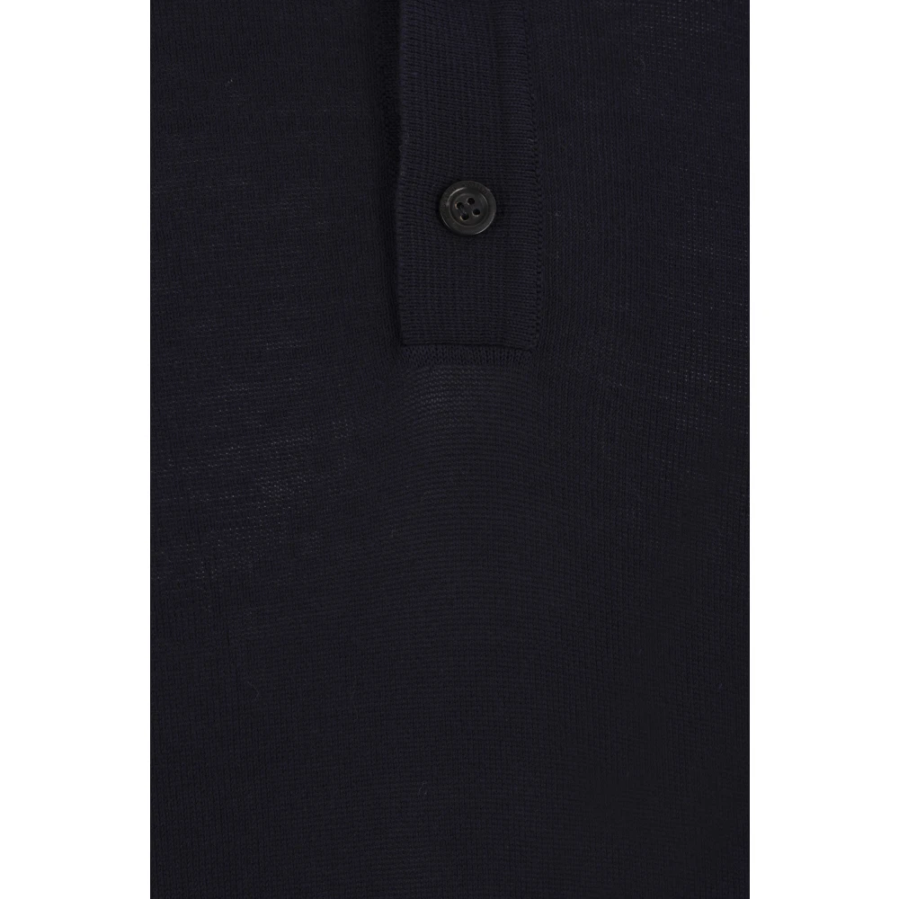 Roberto Collina Blauw Katoenen Poloshirt Blue Heren