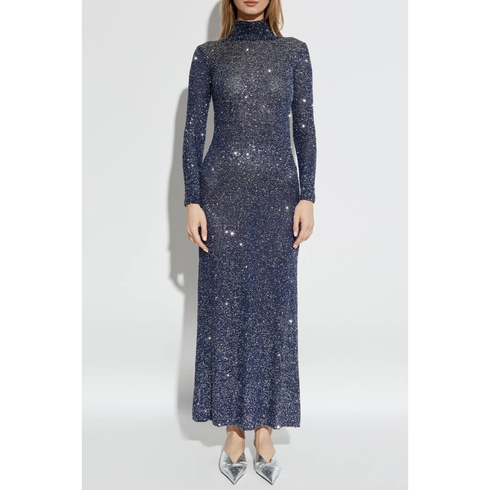 Balenciaga Jurk met decoratieve afwerking Blue Dames