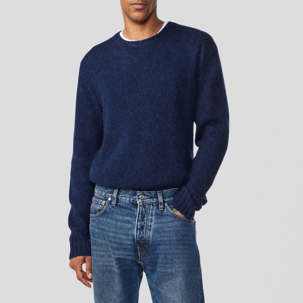 Nn07 Merino Wol Navy Blue Sweater Blue Heren
