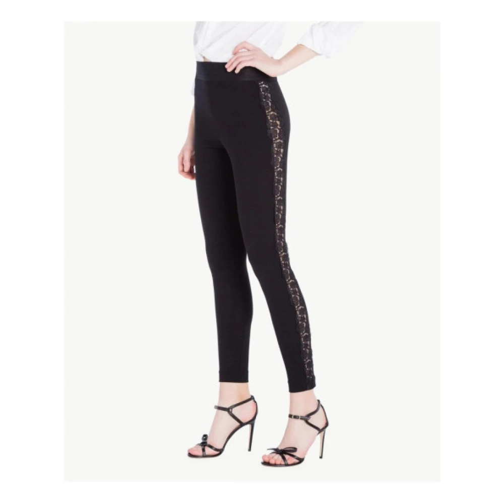 Twinset Zwarte kanten legging Black Dames