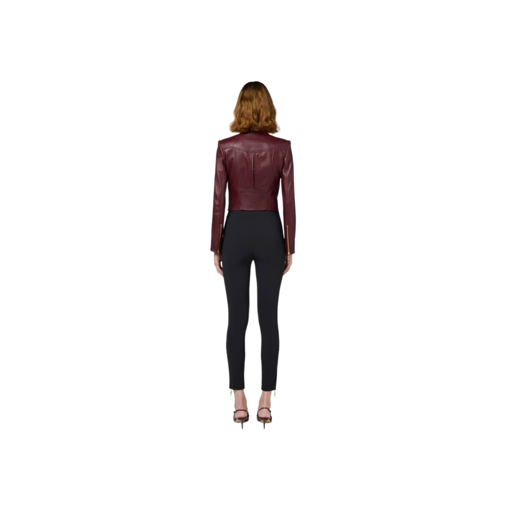 Elisabetta Franchi Leren jas Red Dames