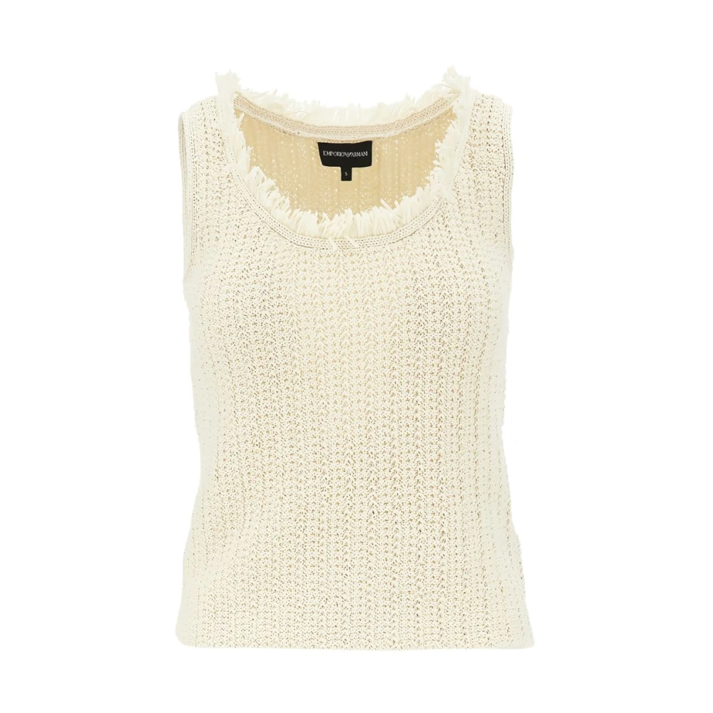 Emporio Armani Women's Beige Cotton Blend Tank Top