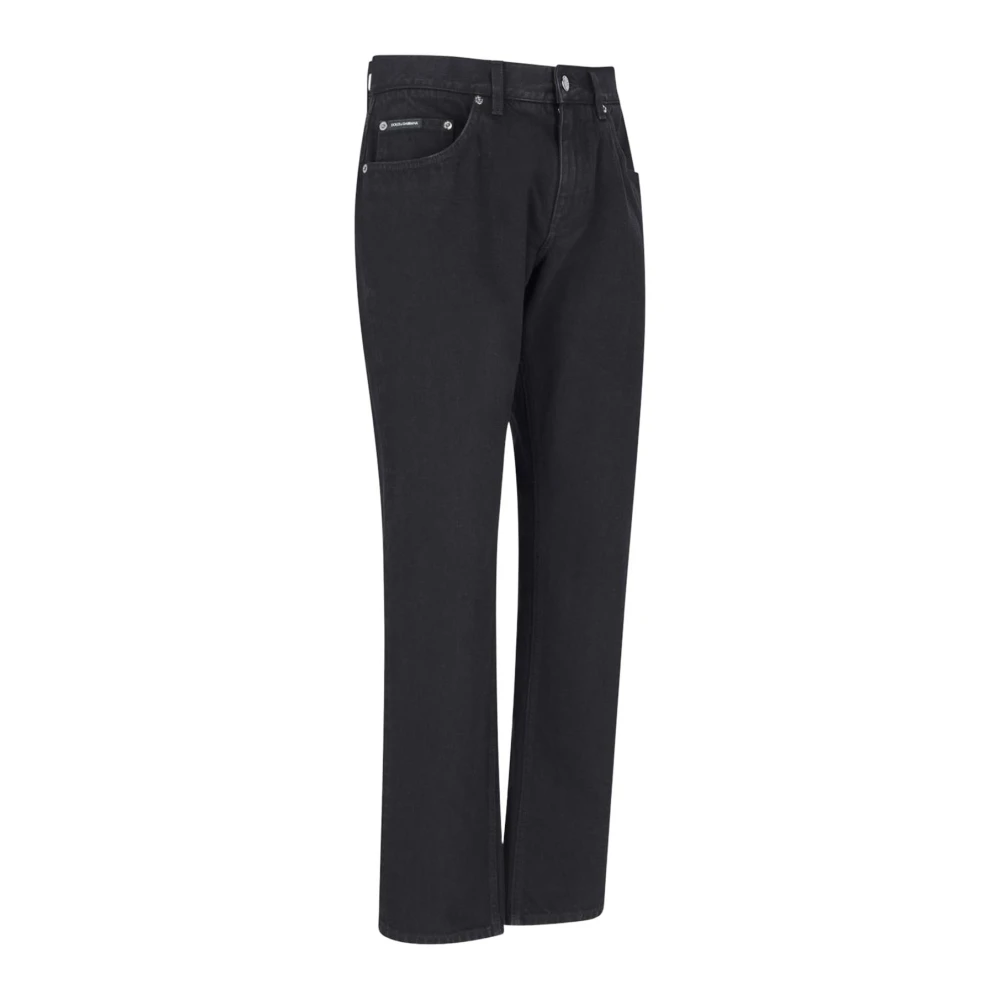 Dolce & Gabbana Klassieke Denim Jeans met Logo Black Heren