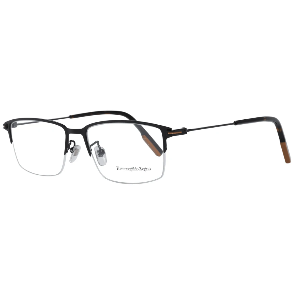 Ermenegildo Zegna Zwarte Heren Optische Monturen Metaal Maat 55-17-145 Black Unisex
