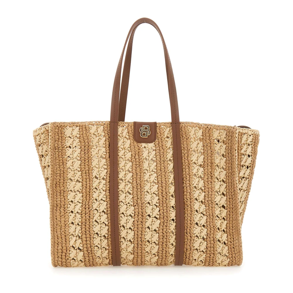 Hugo Women's Brown Woven Straw Shoulder Bag - Shopping Bags - One Size - Bags