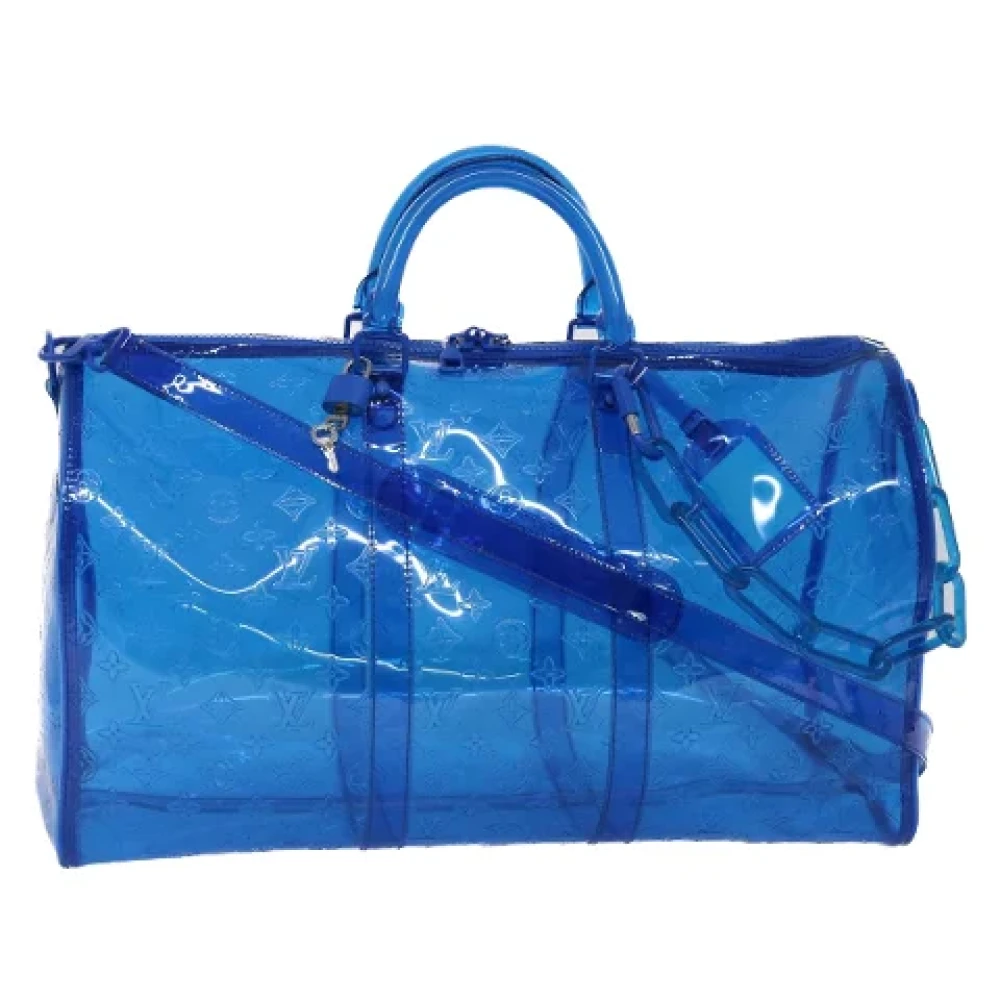 Louis Vuitton Vintage Pre-owned Vinyl travel-bags Blue Dames
