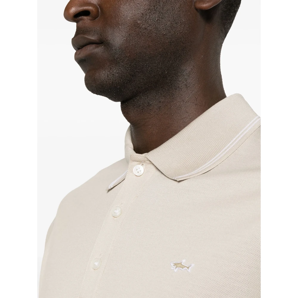 PAUL & SHARK Katoenen Poloshirt 100% Katoen Italië Beige Heren