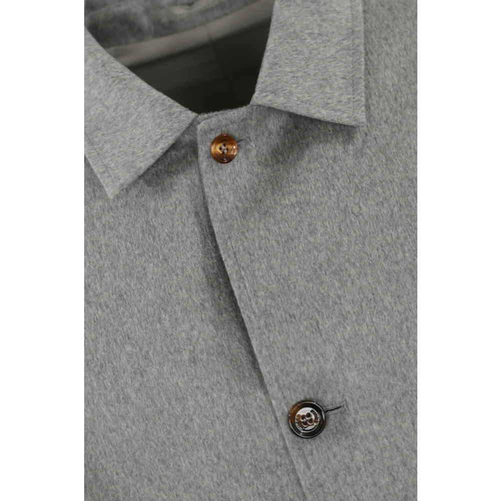 Kired Omkeerbare Grijze Cashmere Jas Gray Heren