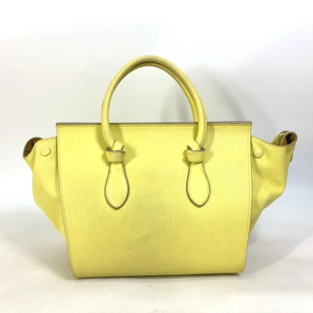 Celine Vintage Pre-owned Leather shoulder-bags Yellow Dames
