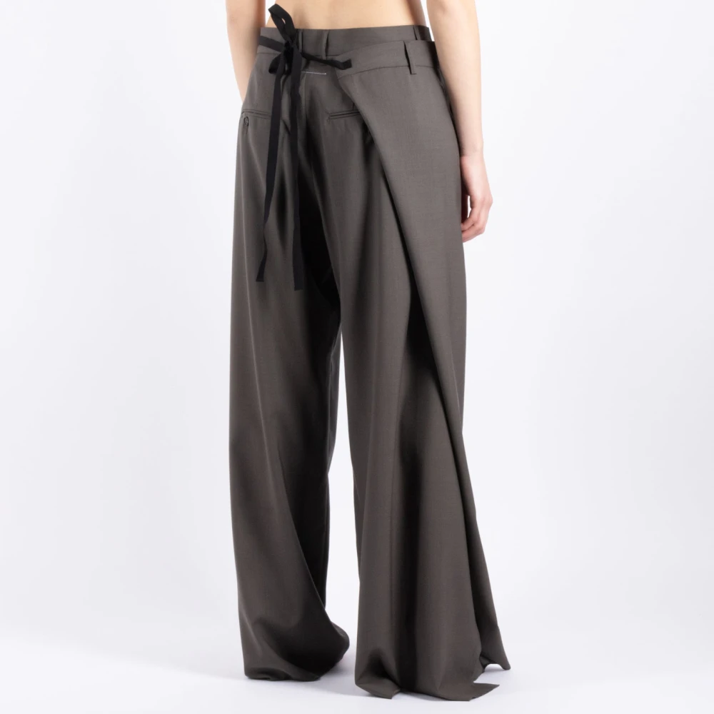 MM6 Maison Margiela Wijde Pijp Wol Broek Gray Dames