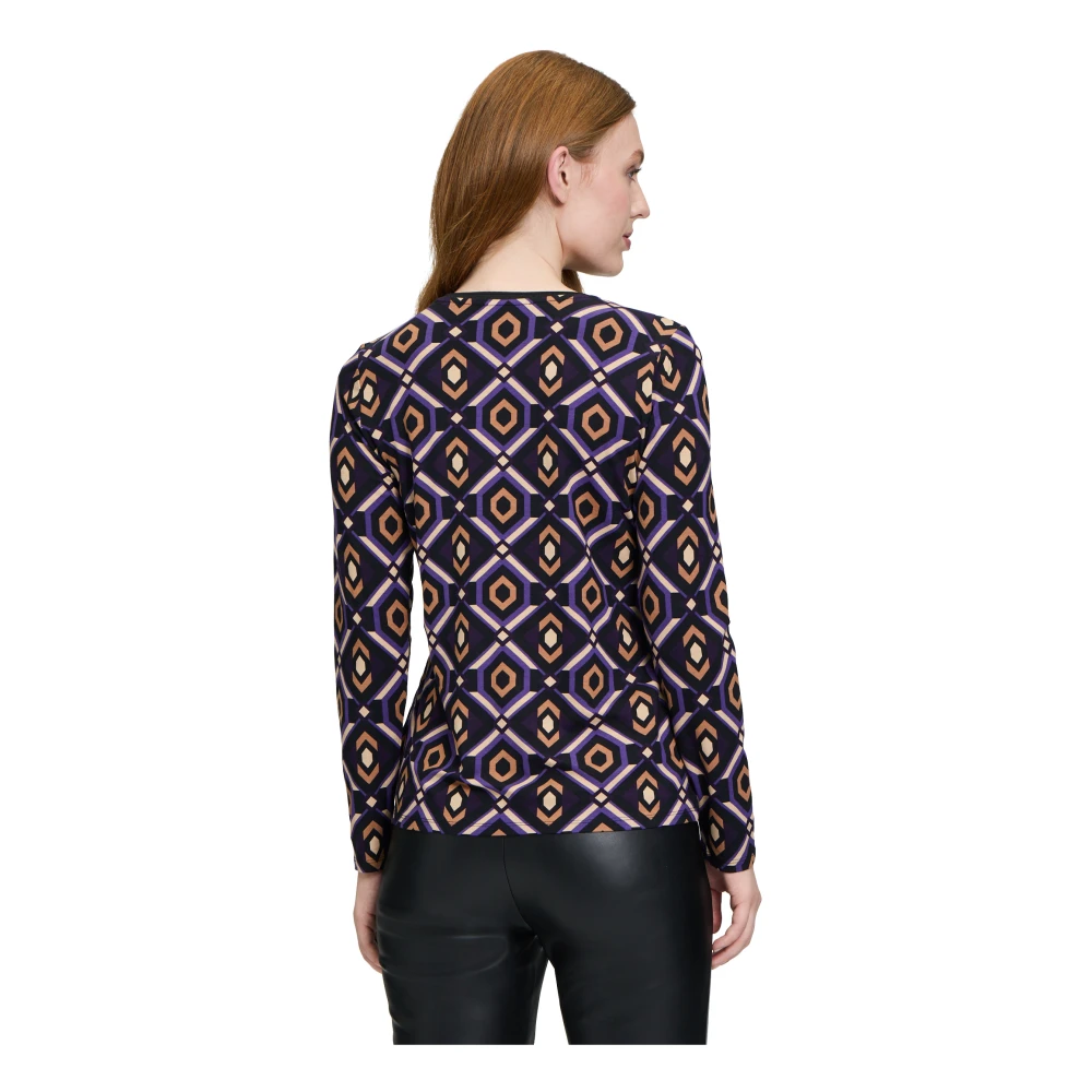 Betty Barclay Bloemen Gestreept Shirt met Glitterstenen Multicolor Dames
