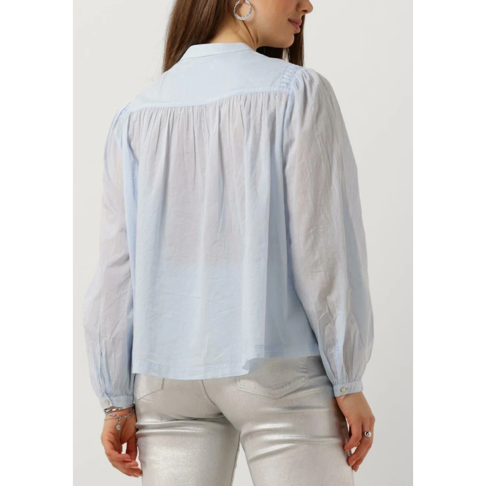 Scotch & Soda Blauw Shirt Met Pin Tuck Yoke Blue Dames
