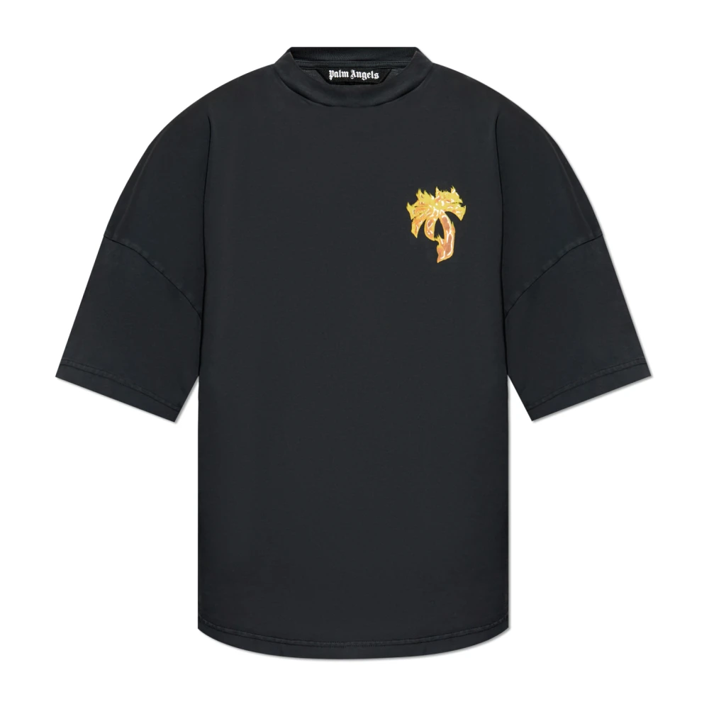 Palm Angels T-shirt met bedrukt logo Black Heren