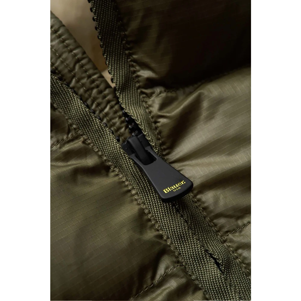 Blauer Groene Geruite Nylon Jas Green Heren