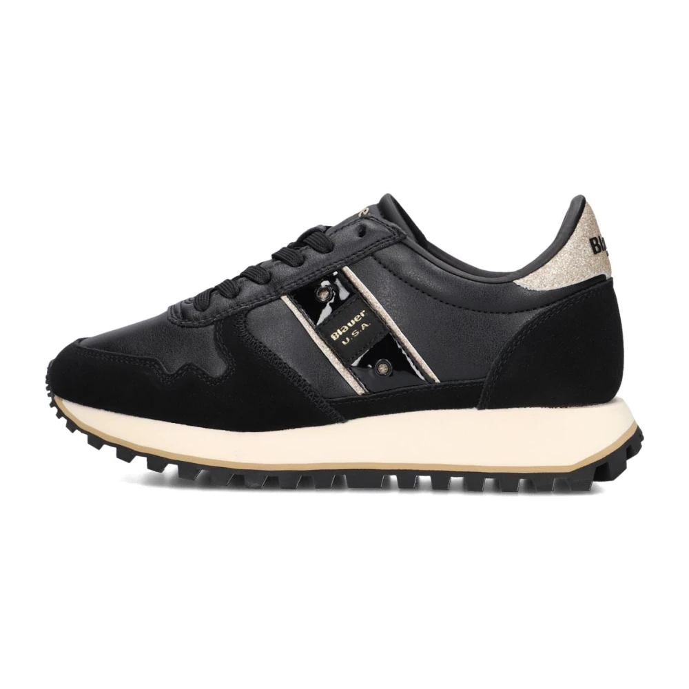 Blauer Women's Black Sneakers, 9 Uk, Suede Trainers Millen03
