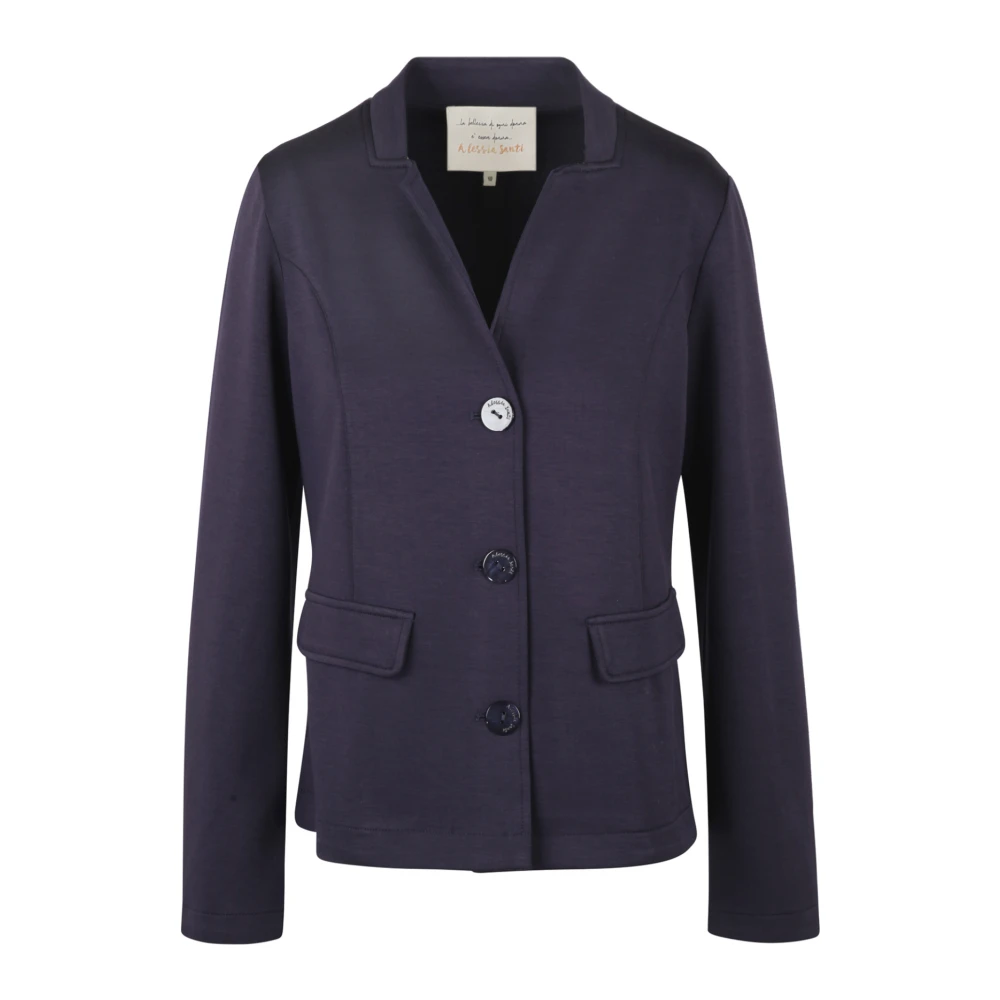 Alessia Santi Casual knooptrui jas Blue Dames