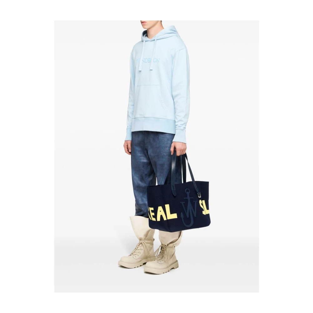 JW Anderson Heldere Blauwe Hoodie Heren Sweatshirt Blue Heren