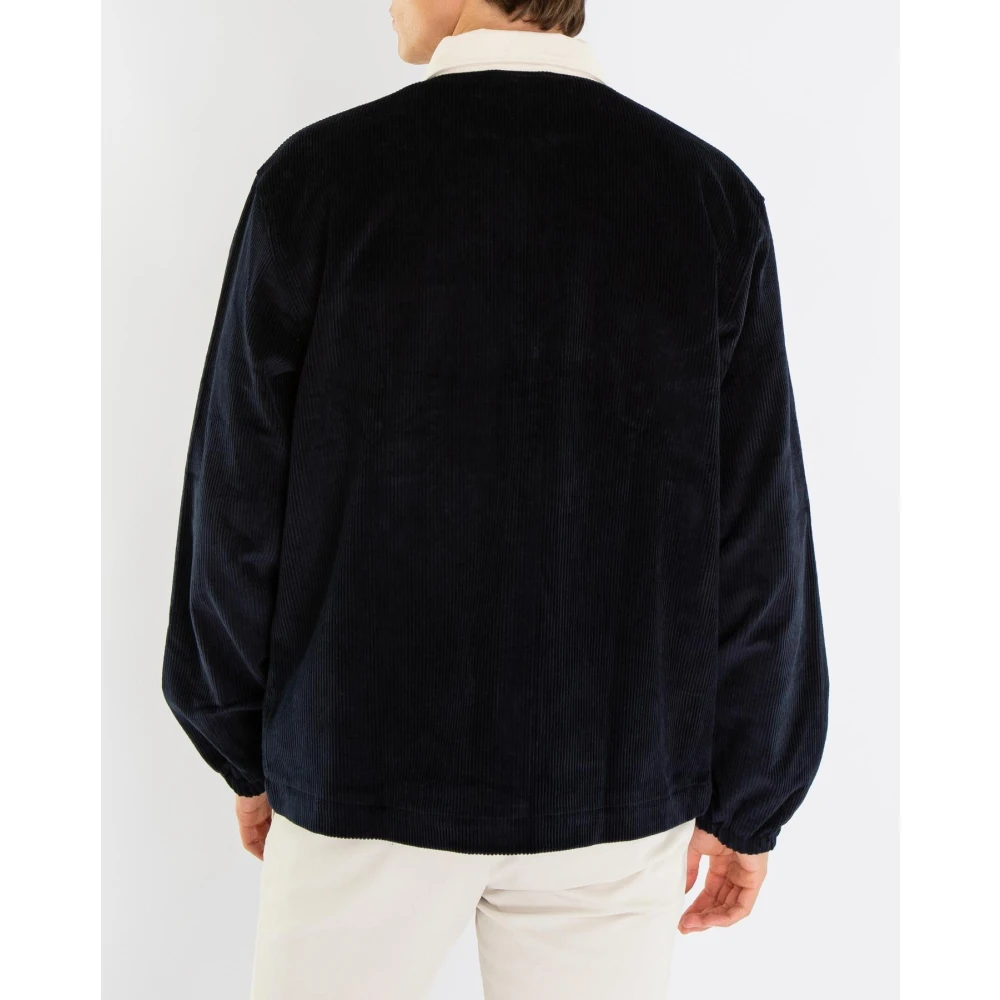 Olaf Hussein Corduroy Coach Jacket Blue Heren