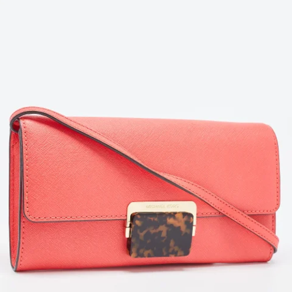 Michael Kors Pre-owned Leather clutches Orange Dames