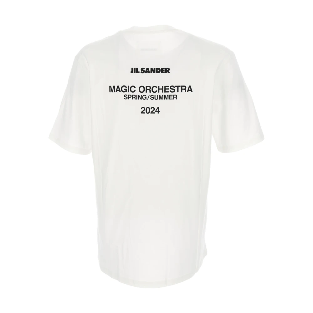 Jil Sander Dubbel Katoen en Stretch Mesh T-shirt White Heren