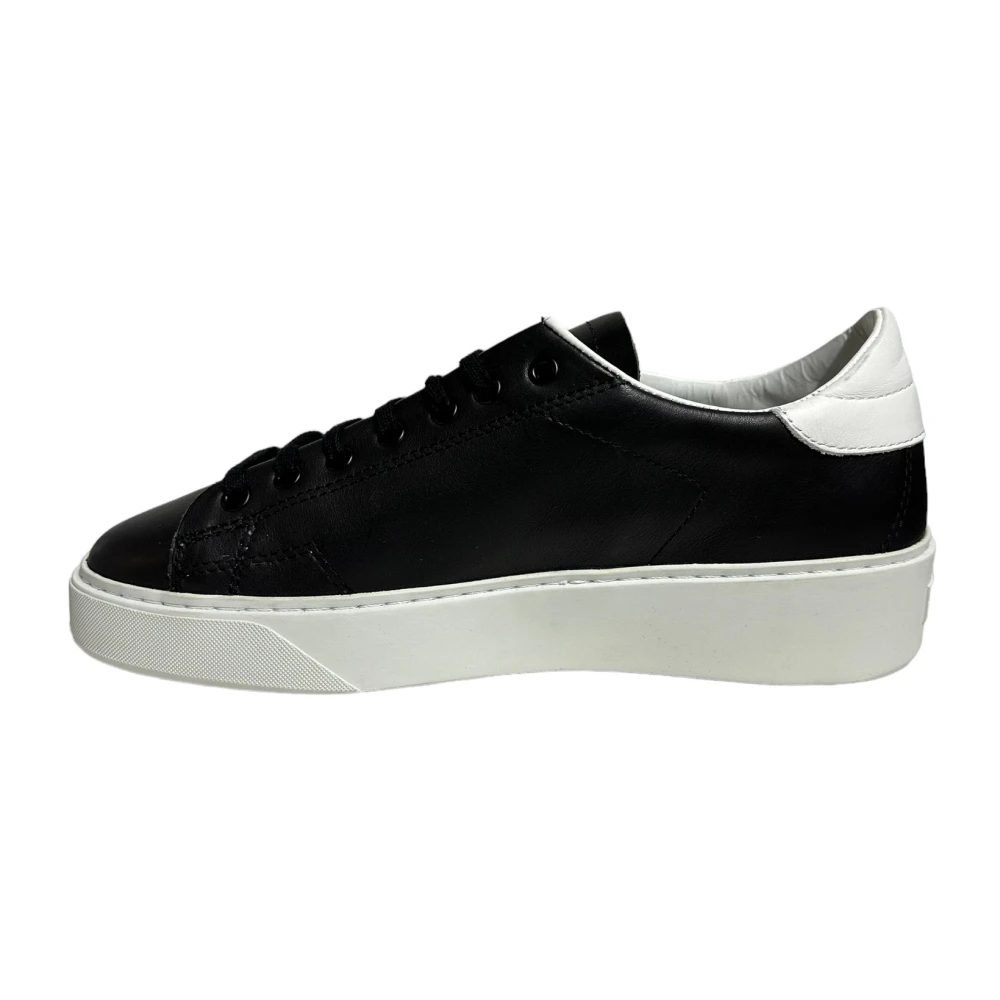 D.a.t.e. Zwarte leren lage sneaker Black Heren