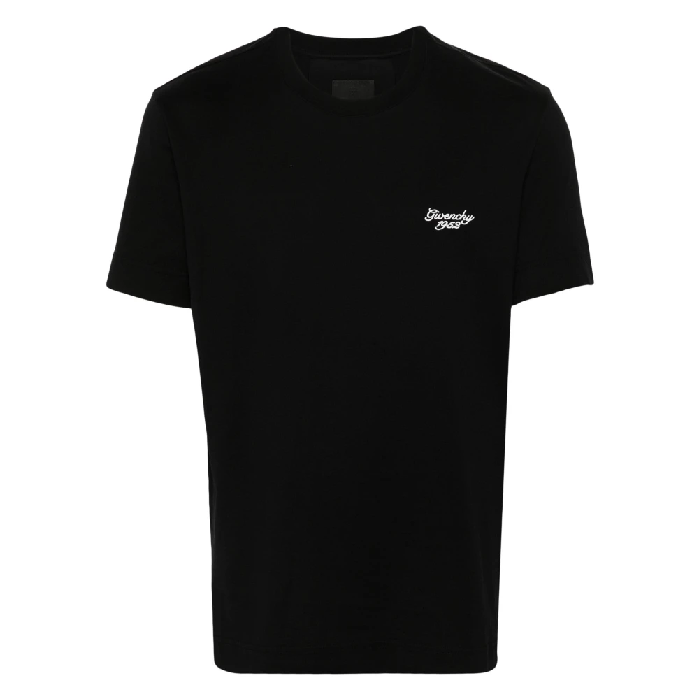 Givenchy T-shirt met logo-borduursel Black Heren