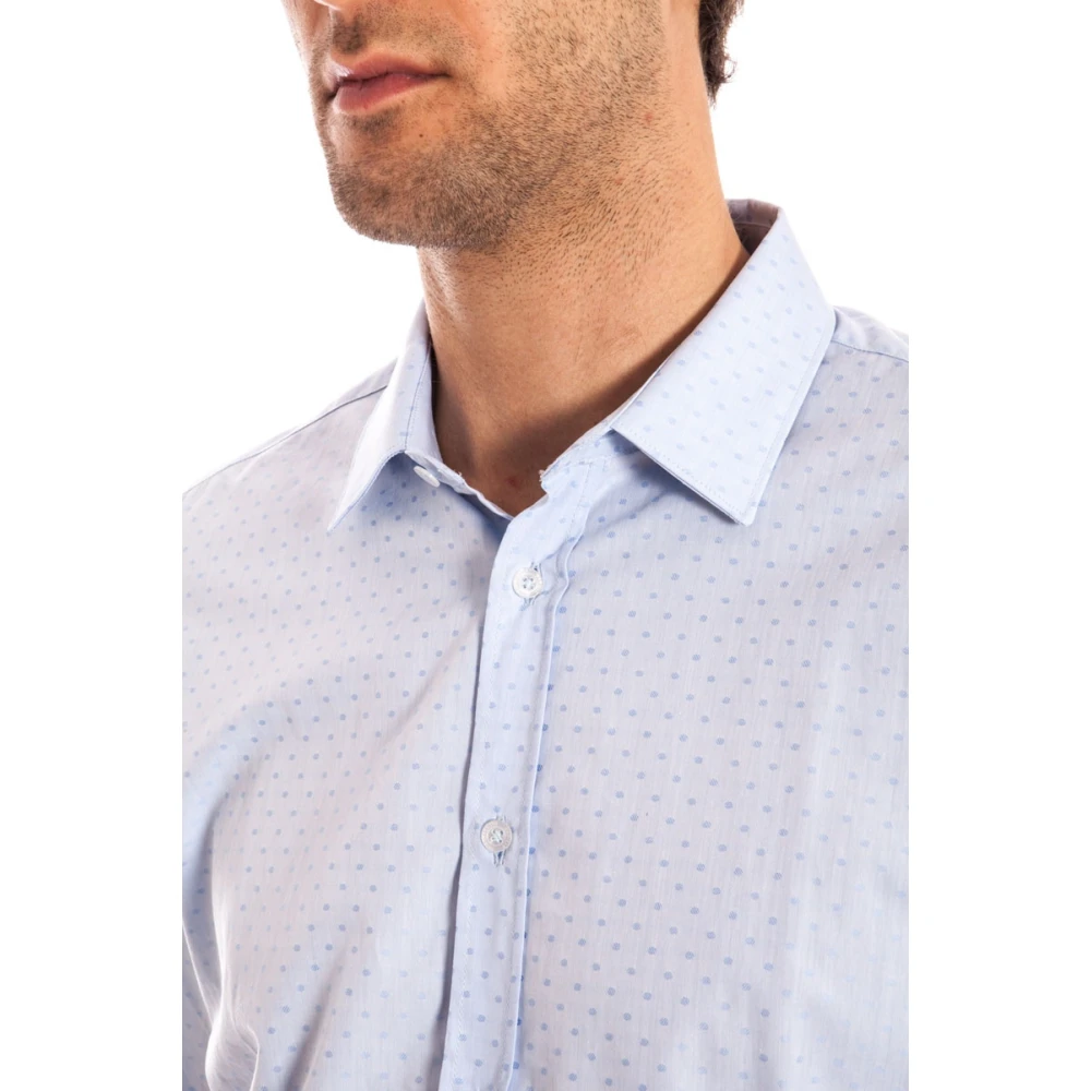 Daniele Alessandrini Casual Katoenen Overhemd Blue Heren