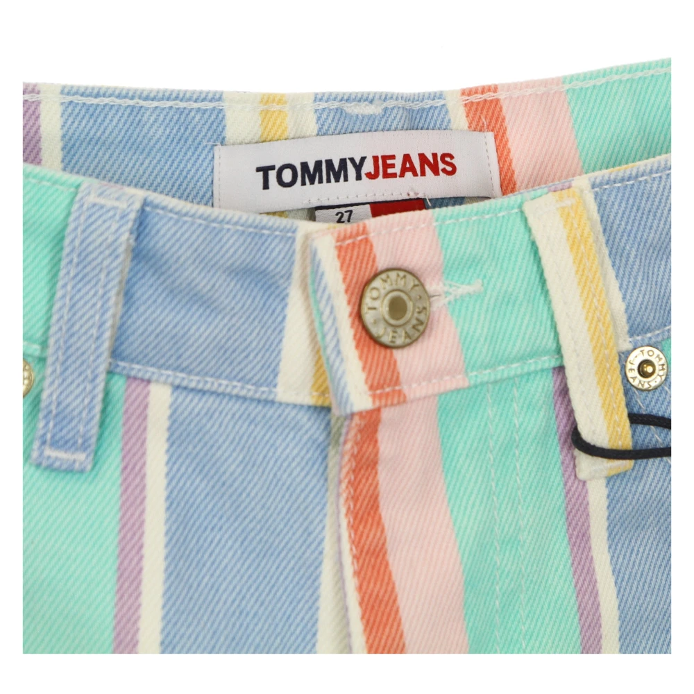 Tommy Hilfiger Hoge Taille Gestreepte Mom Fit Shorts Multicolor Dames