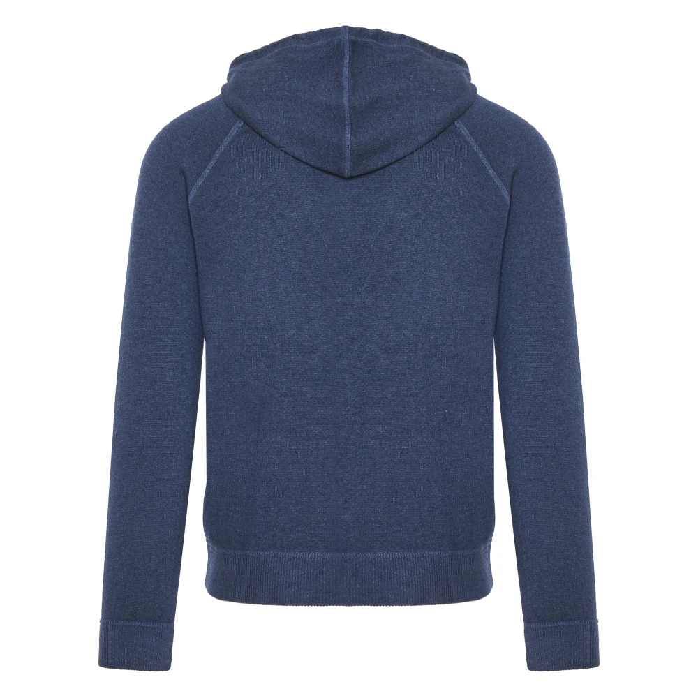 Gran Sasso Luxe Wol Kasjmier Hoodie Made in Italy Blue Heren