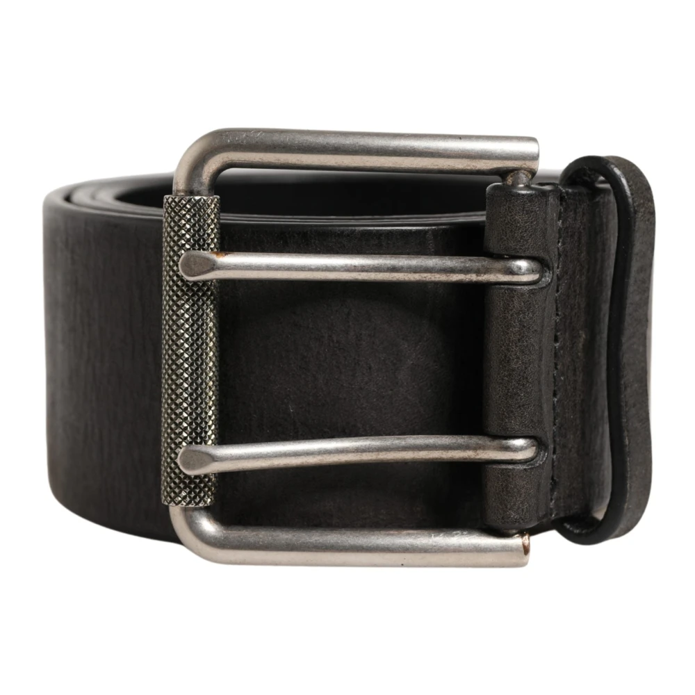 Dolce & Gabbana Uomo Nero - Classic Leather Metal Buckle Belt - Accessories - One Size