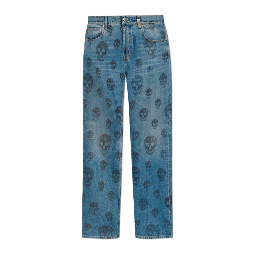 alexander mcqueen Jeans met bedrukt logo Blue Heren
