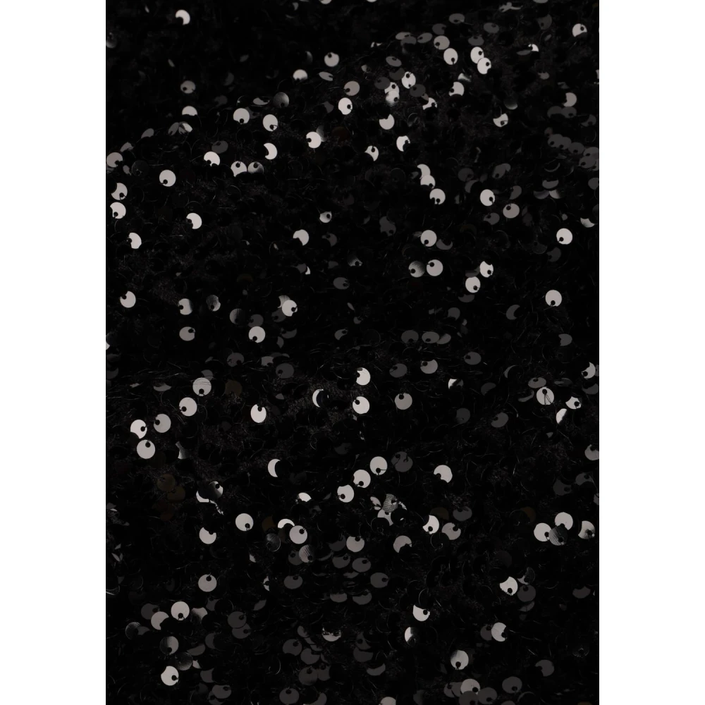 Notre-v Zwarte Pailletten Mini Jurk Black Dames