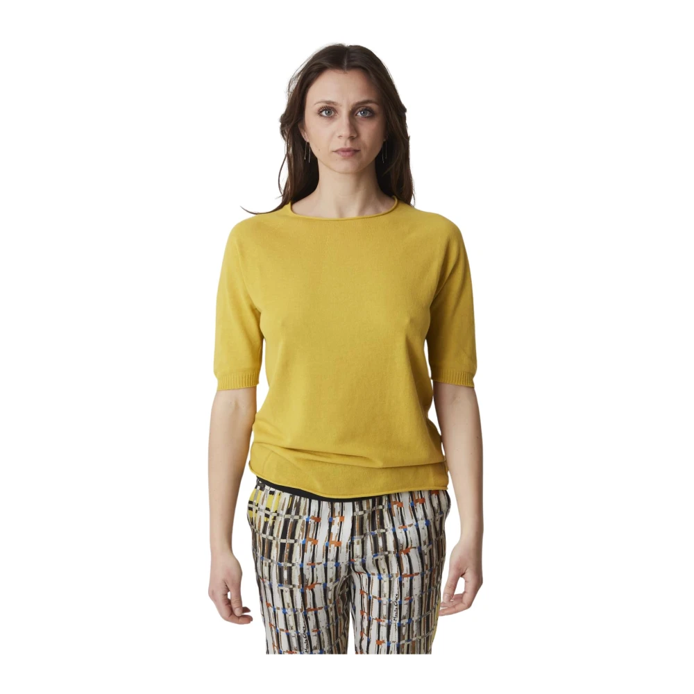 Alpha Studio Dames Ronde Hals T-Shirt Yellow Dames