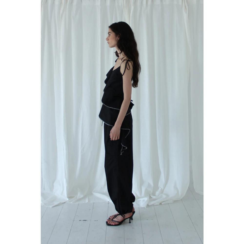 Designers Remix Claire Flare Top Black Dames