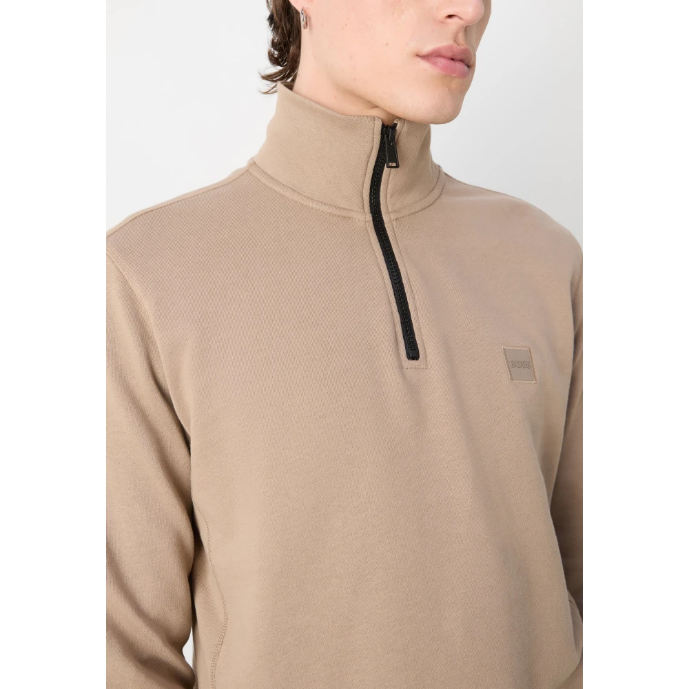 Hugo Boss Zetrust Half Zip Sweatshirt Brown Heren