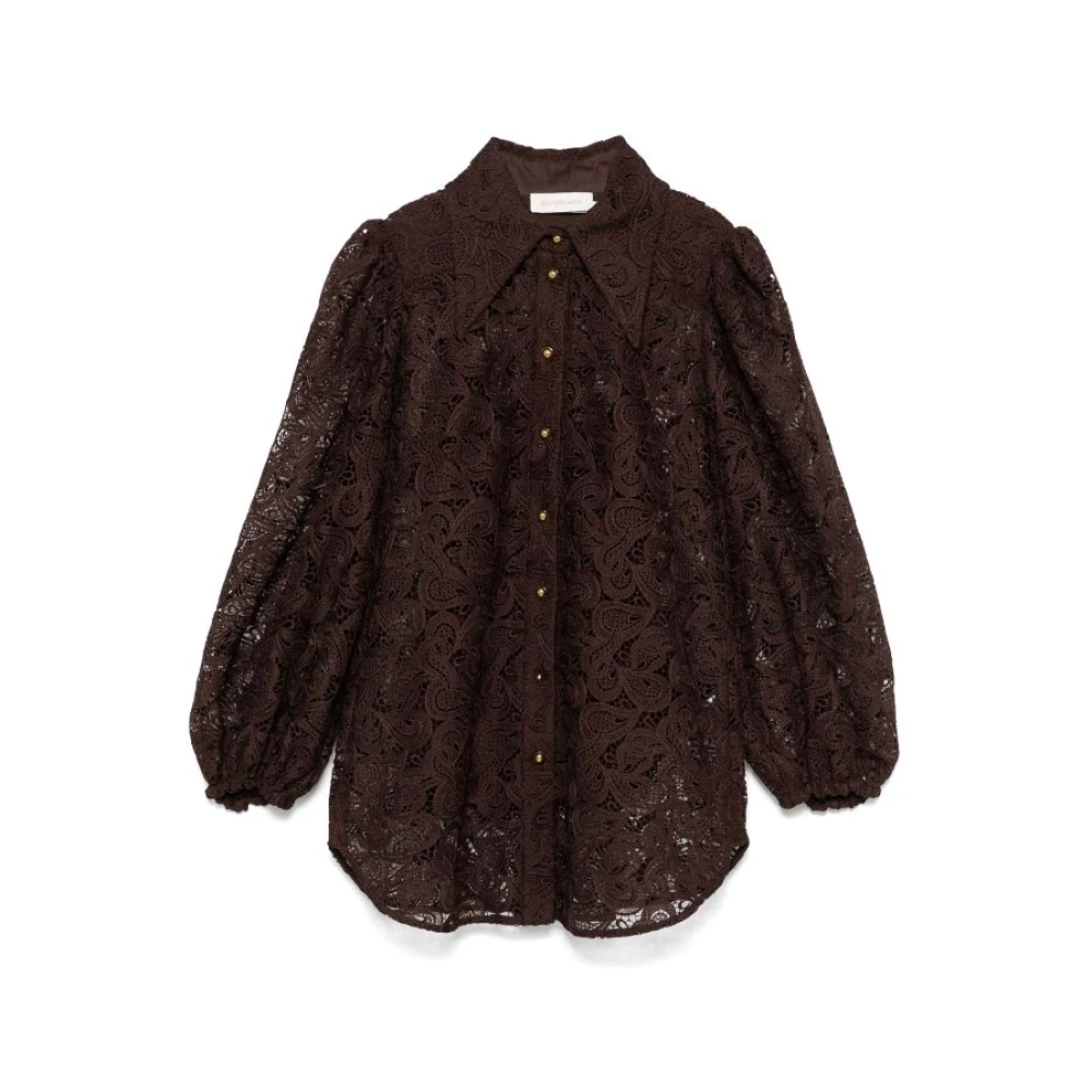 Zimmermann Chocoladebruine Kant Blouse Brown Dames