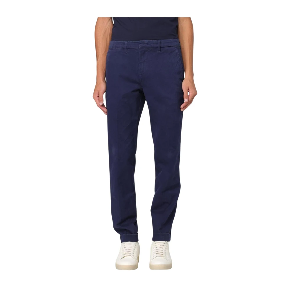 Fay Men's Blue Versatile Beige Slim Fit Trousers W34