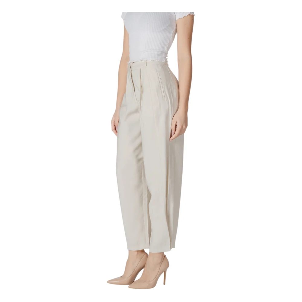 Vila Witte Viscose-Blend Zomerbroek White Dames