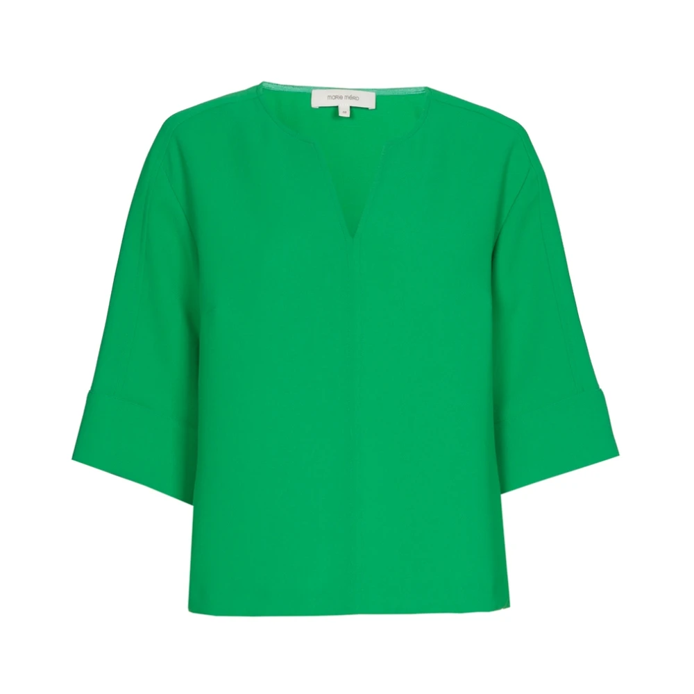 Marie Méro Groene V-hals Blouse Tuniek Set Green Dames