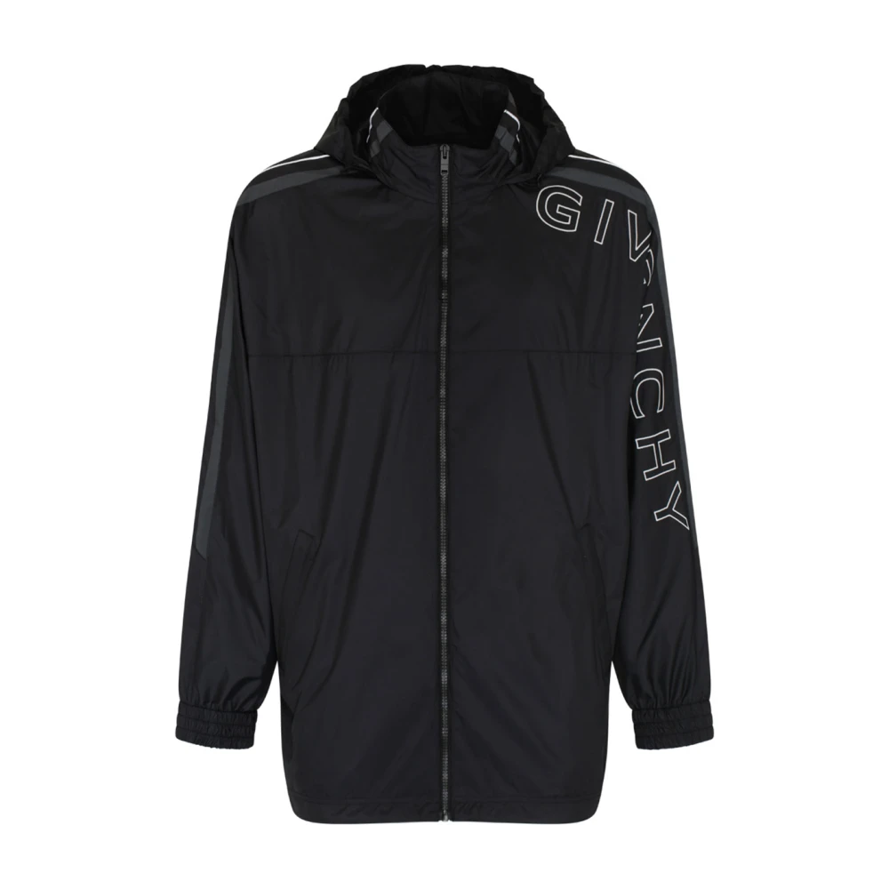Givenchy Men's Black Windbreakers, M, Nylon Sports Jacket