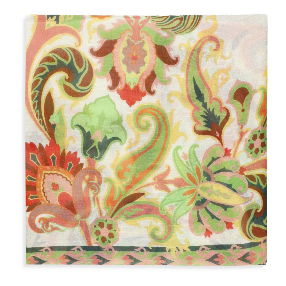 ETRO Paisley Print Katoen Zijden Sjaal Multicolor Dames