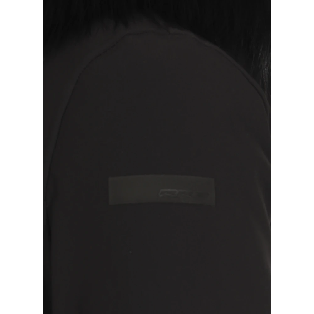 RRD Zwarte Gewatteerde Jas met Bont Capuchon Black Dames