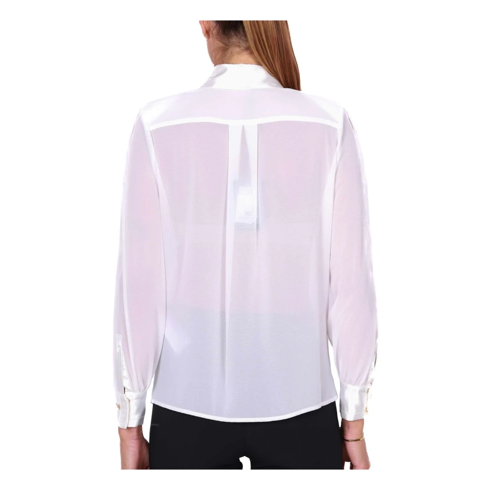 Elisabetta Franchi Georgette Shirt met Witte Biezen White Dames