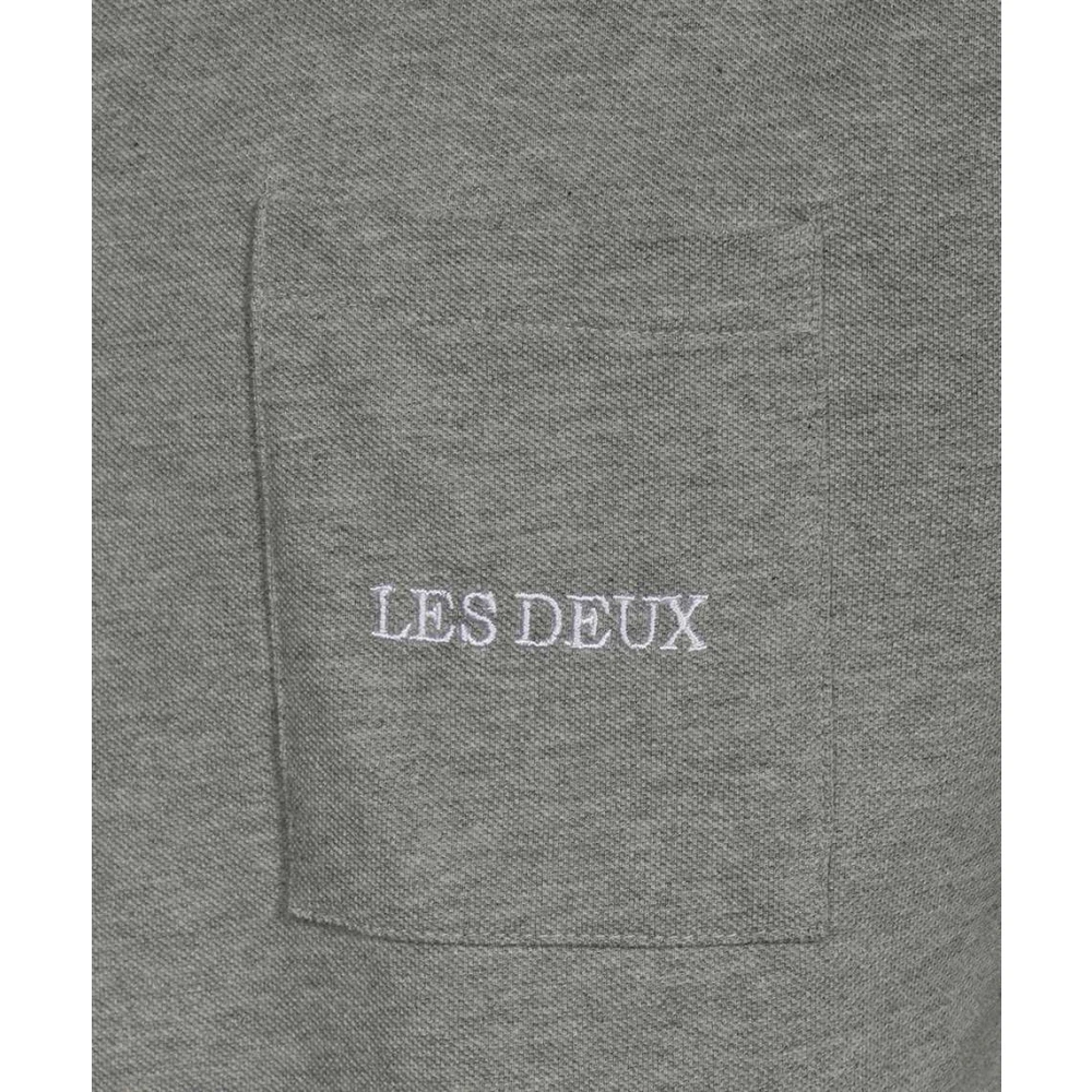 Les Deux Katoenen Ribgebreide Crew T-shirt Gray Heren