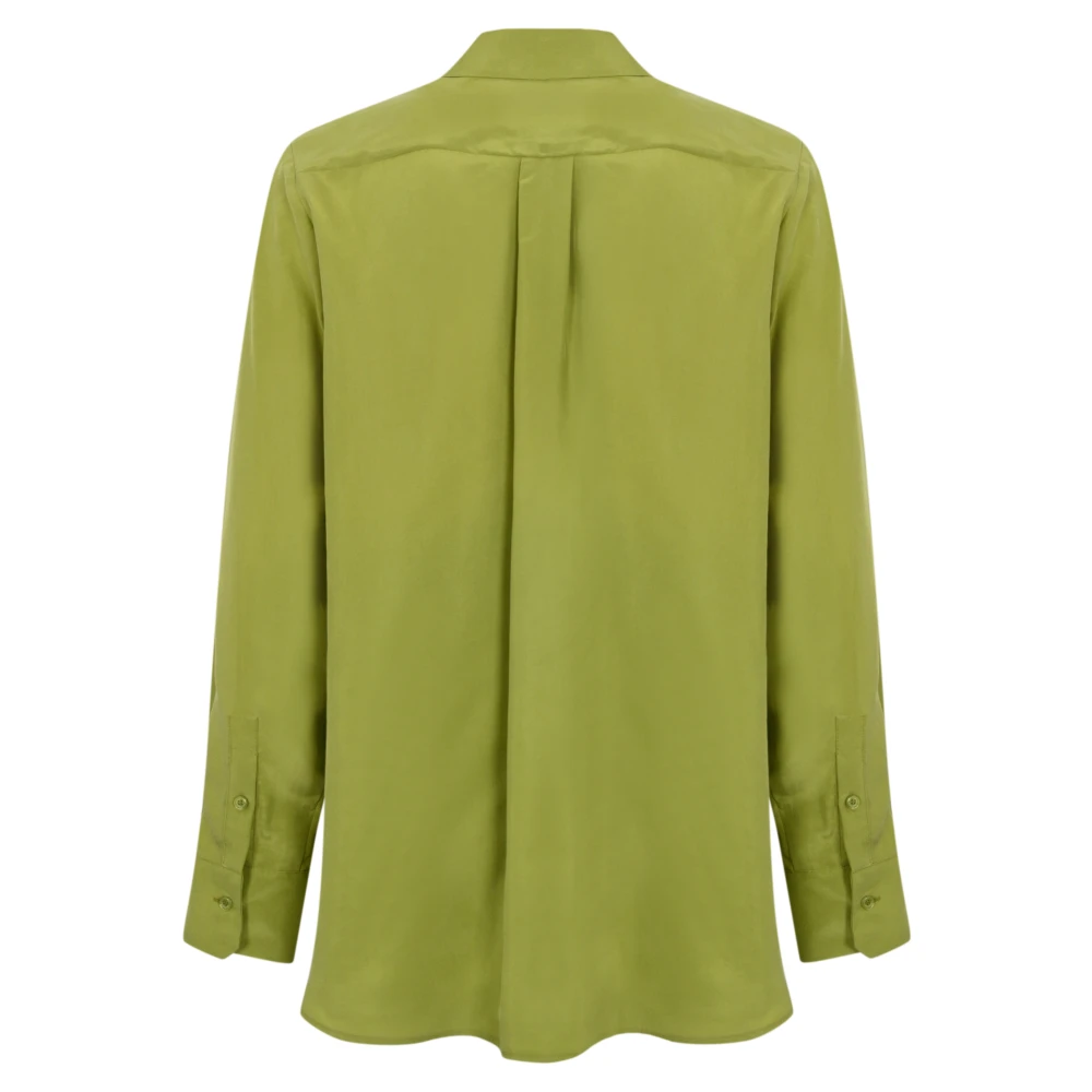 Max Mara Weekend Zijden Overhemd Lange Mouw Lila Green Dames